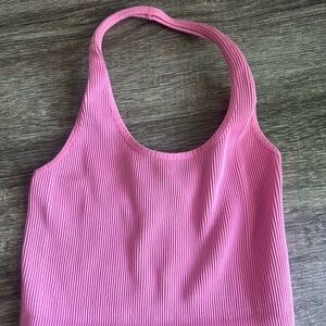 Pink Ribbed Tank Top